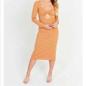 NWT Altar'd State Kathryn Midi Fitted Long Sleeve Dress Size XSmall